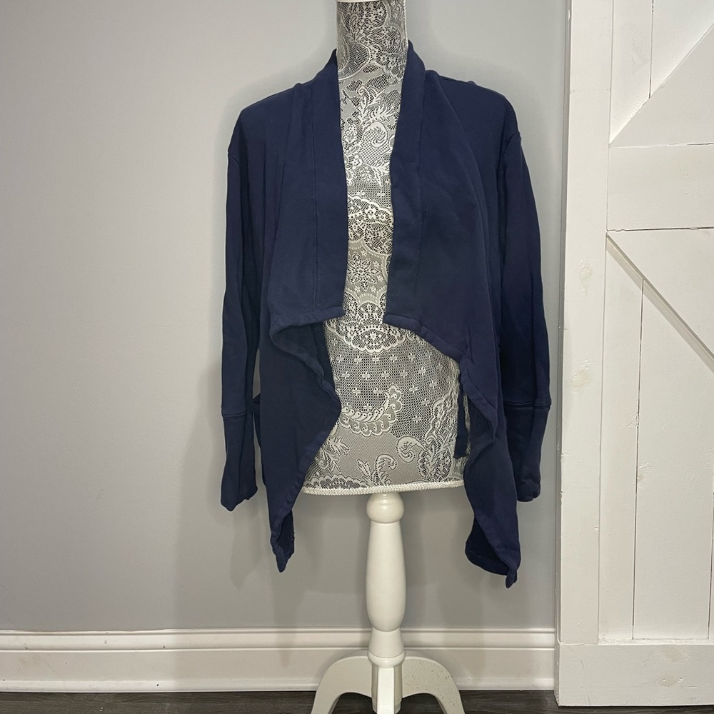 Caslon Navy Blue Open Front Shrug
